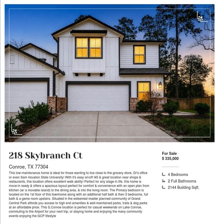 Skybranch modern townhome exterior in Houston, Texas